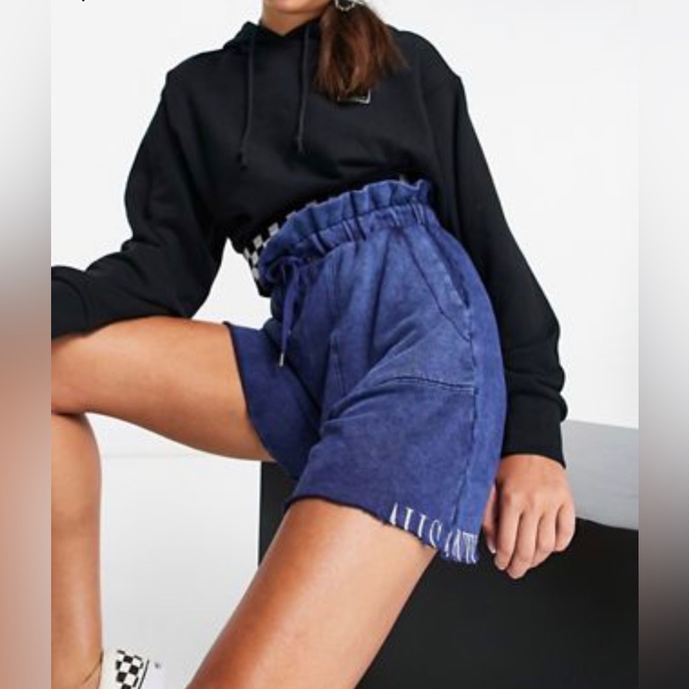 AllSaints women ripped blue shorts in S size